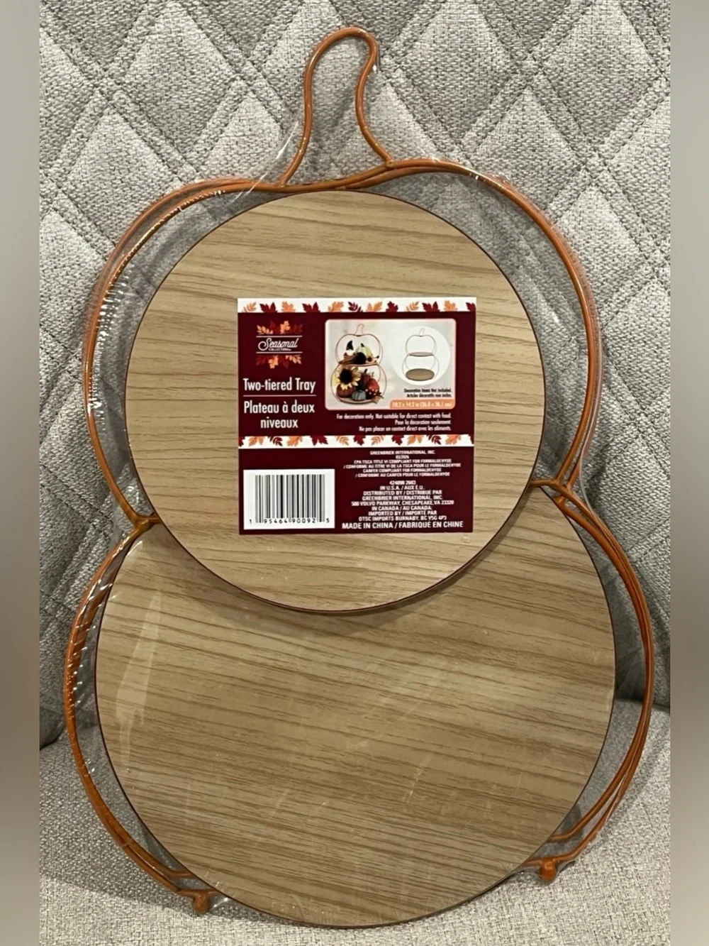 2 Tier Fall Decor Pumpkin Shaped Tray Stand